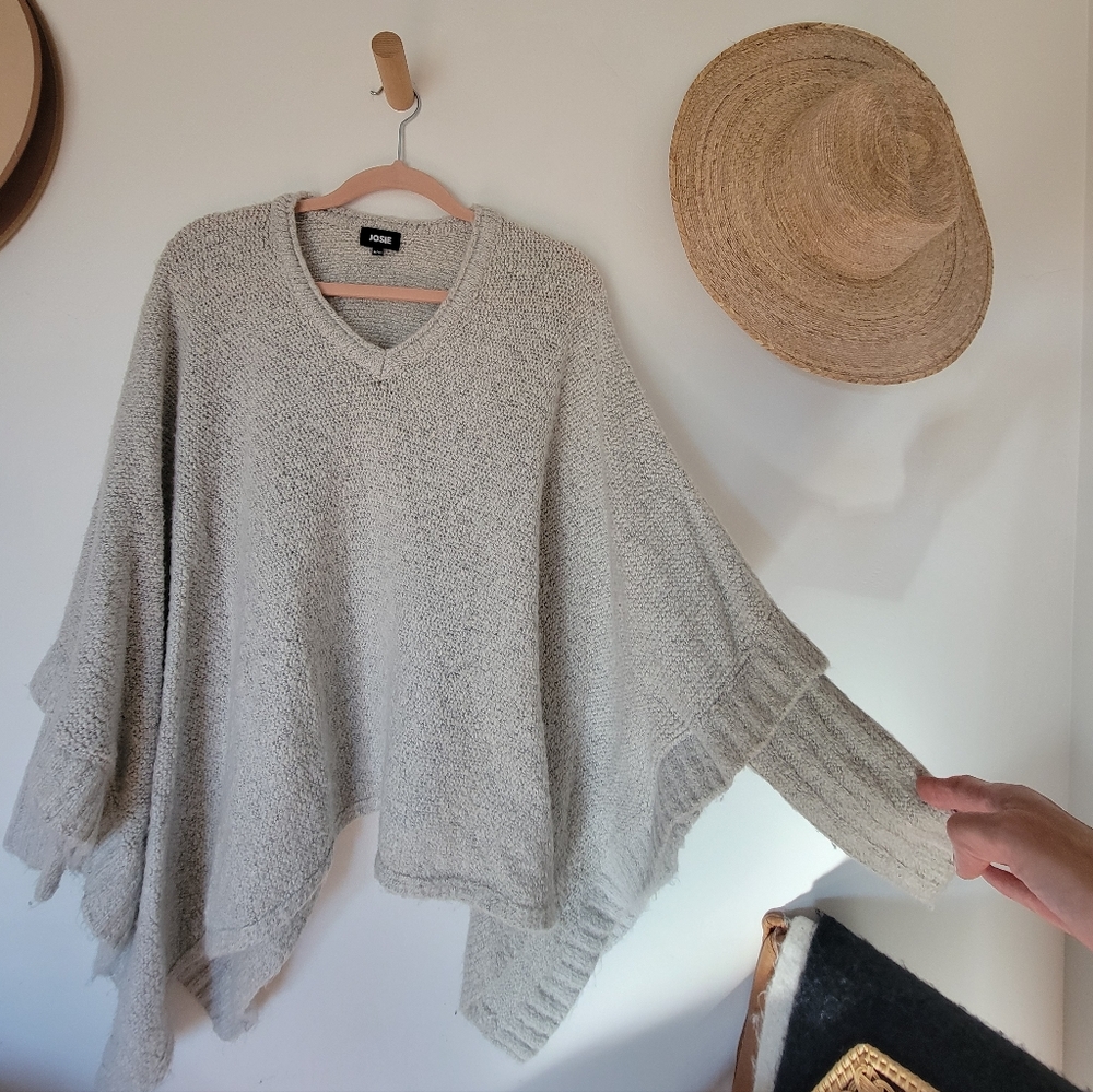 Gray V-Neck Women's Sweater